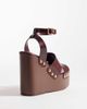 ASOS DESIGN ASOS DESIGN Tamara cut out studded wedges in burgundy-Red - 3