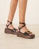 ASOS DESIGN ASOS DESIGN Tammy wood effect wedges with buckle detail in black croc - 1
