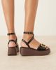 ASOS DESIGN ASOS DESIGN Tammy wood effect wedges with buckle detail in black croc - 3