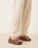 ASOS DESIGN ASOS DESIGN Tammy wood effect wedges with buckle detail in tan croc-Brown - 4