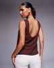 ASOS DESIGN ASOS DESIGN tank top with scoop back in linen look in chocolate-Brown - 2