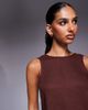 ASOS DESIGN ASOS DESIGN tank top with scoop back in linen look in chocolate-Brown - 3