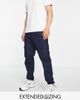 ASOS DESIGN ASOS DESIGN tapered cargo pants in navy with toggles - 1
