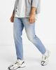 ASOS DESIGN ASOS DESIGN tapered jeans in light wash with abrasions-Blues - 1