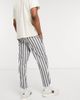 ASOS DESIGN ASOS DESIGN tapered smart pants in white and navy stripe - 2