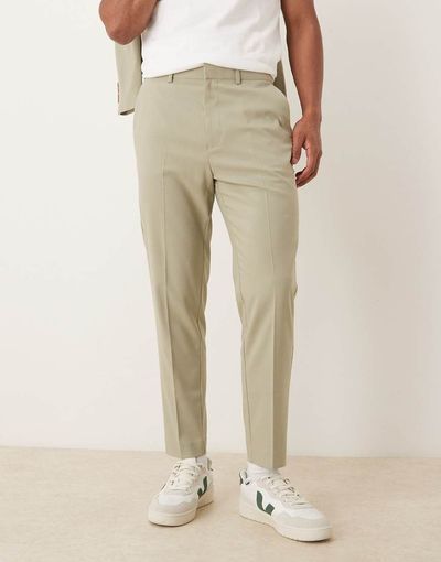 ASOS DESIGN ASOS DESIGN tapered suit pants in light green