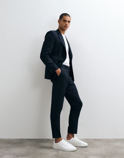ASOS DESIGN ASOS DESIGN tapered suit pants in navy pinstripes