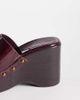 ASOS DESIGN ASOS DESIGN Tara eel effect wedges in burgundy-Red - 3