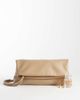 ASOS DESIGN ASOS DESIGN tassel zip top flap clutch in biscuit-Green - 2