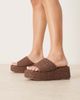 ASOS DESIGN ASOS DESIGN Teagan flatform footbed wedge sandals in chocolate raffia-Brown - 1