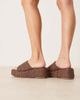 ASOS DESIGN ASOS DESIGN Teagan flatform footbed wedge sandals in chocolate raffia-Brown - 3