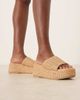 ASOS DESIGN ASOS DESIGN Teagan flatform footbed wedges in natural raffia-Neutral - 1
