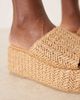 ASOS DESIGN ASOS DESIGN Teagan flatform footbed wedges in natural raffia-Neutral - 2