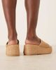 ASOS DESIGN ASOS DESIGN Teagan flatform footbed wedges in natural raffia-Neutral - 3
