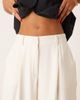 ASOS DESIGN ASOS DESIGN textured barrel leg pants in cream-White - 2