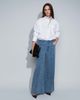 ASOS DESIGN ASOS DESIGN textured boucle wide leg jeans in mid blue - 1