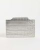 ASOS DESIGN ASOS DESIGN textured croc card holder in metallic silver - 3