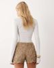 ASOS DESIGN ASOS DESIGN textured floral mini shorts in natural-Neutral - 3