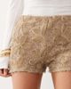 ASOS DESIGN ASOS DESIGN textured floral mini shorts in natural-Neutral - 4