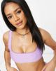 ASOS DESIGN ASOS DESIGN textured frill crop bikini top in lilac-Purple - 3