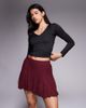 ASOS DESIGN ASOS DESIGN textured godet mini skirt in burgundy - 1