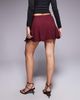 ASOS DESIGN ASOS DESIGN textured godet mini skirt in burgundy - 2