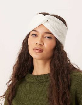 ASOS DESIGN ASOS DESIGN textured knit headband in winter white