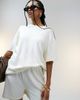 ASOS DESIGN ASOS DESIGN textured knit oversized t-shirt in cream-White - 1