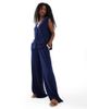ASOS DESIGN ASOS DESIGN textured knit wide leg pants in navy - part of a set - 1