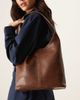 ASOS DESIGN ASOS DESIGN textured mid tote bag in chocolate-Brown - 1