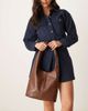 ASOS DESIGN ASOS DESIGN textured mid tote bag in chocolate-Brown - 4