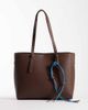 ASOS DESIGN ASOS DESIGN textured multi compartment tote with detachable bag charm in chocolate-No color - 1