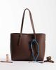 ASOS DESIGN ASOS DESIGN textured multi compartment tote with detachable bag charm in chocolate-No color - 2