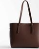 ASOS DESIGN ASOS DESIGN textured multi compartment tote with detachable bag charm in chocolate-No color - 4