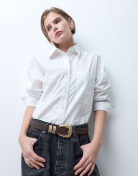 ASOS DESIGN ASOS DESIGN textured multi keeper belt in chocolate with gold buckle-Brown