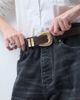 ASOS DESIGN ASOS DESIGN textured multi keeper belt in chocolate with gold buckle-Brown - 2