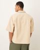 ASOS DESIGN ASOS DESIGN textured oversized shirt with whip stitch detailing in stone-Neutral - 3