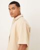 ASOS DESIGN ASOS DESIGN textured oversized shirt with whip stitch detailing in stone-Neutral - 4