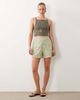 ASOS DESIGN ASOS DESIGN textured pull on flippy shorts in khaki stripe-Green - 2
