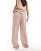 ASOS DESIGN ASOS DESIGN textured pull on straight leg pants in rose stripe - part of a set-pink - 2
