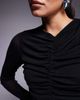 ASOS DESIGN ASOS DESIGN textured ribbed long sleeve ruched front maxi dress in black - 3