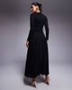 ASOS DESIGN ASOS DESIGN textured ribbed long sleeve ruched front maxi dress in black - 4