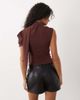 ASOS DESIGN ASOS DESIGN textured scarf neck fallen shoulder top in brown - 2
