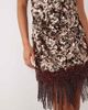 ASOS DESIGN ASOS DESIGN textured sequin mini dress with beaded fringed hem in bronze-Brown - 3