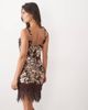 ASOS DESIGN ASOS DESIGN textured sequin mini dress with beaded fringed hem in bronze-Brown - 4