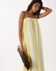 ASOS DESIGN ASOS DESIGN textured shirred detailing midaxi dress in vertical yellow stripes-Multi - 1