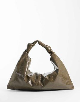 ASOS DESIGN ASOS DESIGN textured slouchy tote bag in khaki-Green