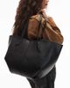 ASOS DESIGN ASOS DESIGN textured tote with pinched corners in black - 1