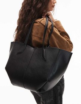 ASOS DESIGN ASOS DESIGN textured tote with pinched corners in black