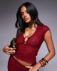 ASOS DESIGN ASOS DESIGN textured V-neck cap sleeve top in berry - part of a set-Purple - 1